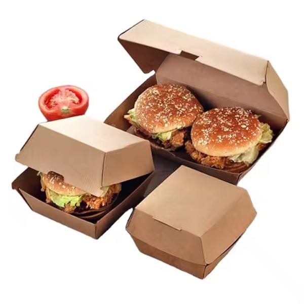 Eco-Friendly Custom Printed Kraft Clamshell Burger Boxes 7-10 Days Lead Time for