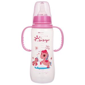 8oz 240ml Newborn Baby Feeding Bottle with double handle PP