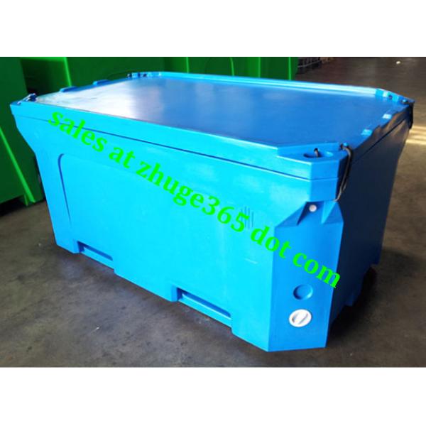 Rotomolded 1500Liter Blue Insulated Fish Container Seafood Processing Insulated