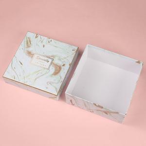 Custom Logo Marble Printing Birthday Gift Box With Paper Bag handmade Rigid