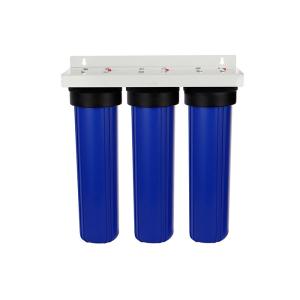 20'' big blue whole house  water filter housings 1'' port with triple sump