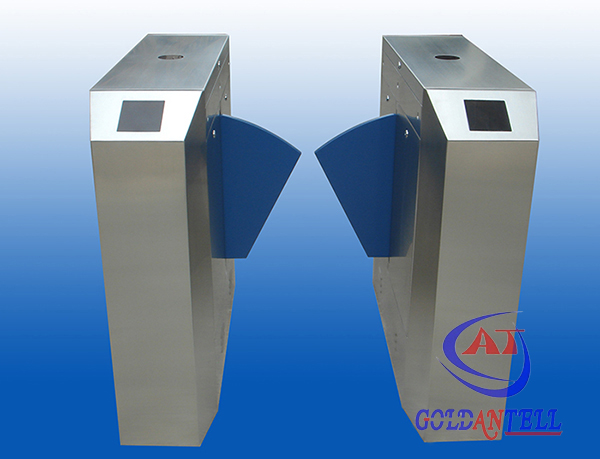 Waist Height Stainless Steel Bidirectional Flap Barrier Gate , RFID Car Automatic Flap Barrier