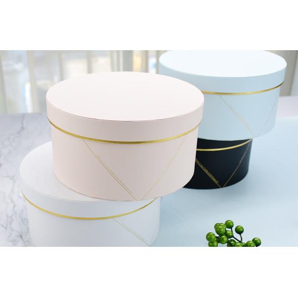 Round Biodegradable Luxury Paper Gift Box Custom Color For Marble Rose