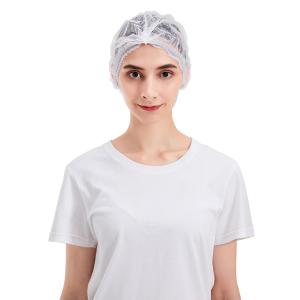 China White Mob Disposable Non Woven Bouffant Cap Dustproof on sale