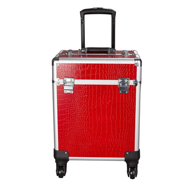 4 Retractable Trays & 1 Smooth Sliding Large Capacity Makeup Train Case