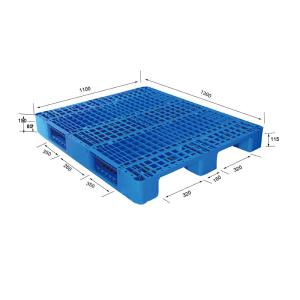 Grid Surface HDPE Pallets 1300mm×1100mm×155mm 4 Way Entry CE