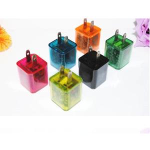 Lucency charger transparency case mini charger USB connecter LED indicator 5V1A