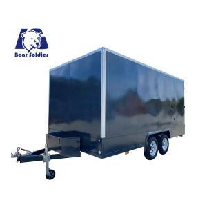 Cheap Robust Tandem Trailer Steel Box Cargo Trailer Customizable For Versatile Hauling Needs for sale
