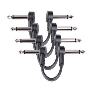 Custom Short 90 Degree Angle 1/4 inch TS Jack Electric Instrument Guitar Patch Cable