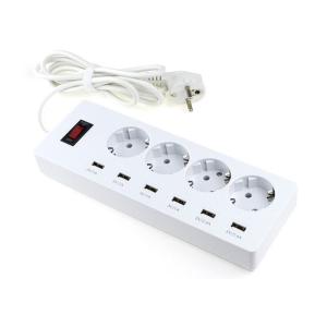 Cheap 250V 4000W French Plug Electrical Extension Cord With USB Smart Sockets for sale