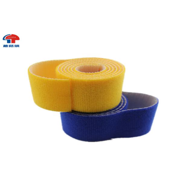 Quality Wide yellow Double Sided hook and loop cable wrap Roll for Cable Management wholesale