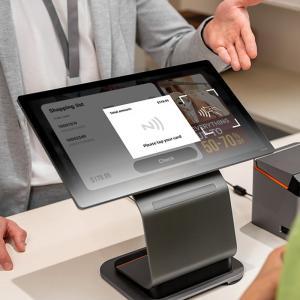 Cheap Aluminium Alloy WiFi All In One POS 6GB RAM 128GB ROM With Dual Band for sale