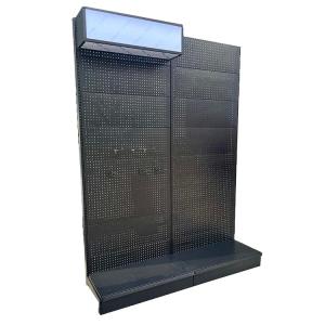Cheap Factory custom color size metal hole back board display shelf supermarket shelves rack for shop for sale