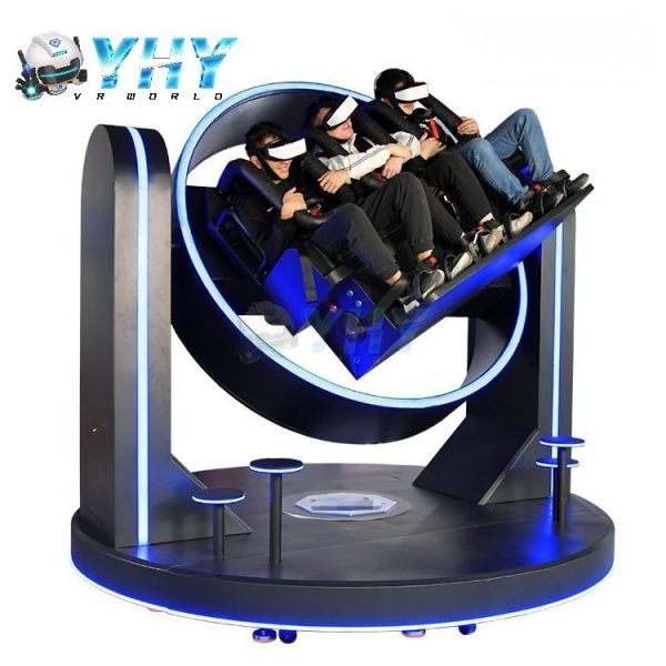 Quality Three Players Rotation Big Size Roller Coaster Virtual Reality Game Simulator Vr Amusement Park Equipment  wholesale