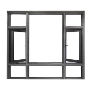 China Modern Wind Pressure Resistance Level 9 Customized Broken Bridge Aluminum Casement Windows on sale