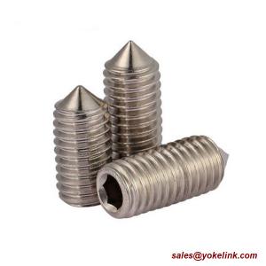 ASME B18.3, DIN 914 Stainless Steel Socket Set screws with Cone Point, Nylok