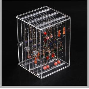 Acrylic Jewelry Storage Box Earring Display Stand Organizer Holder with 3