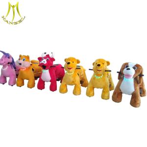 China Hansel  plush rocking horse motorized plush riding animals with music on sale
