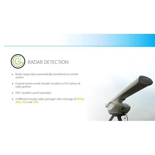 Stationary Outdoor High Power 8 Bands Drone Jammer, Waterproof Outdoor Drone Jamming system with Radar Detection