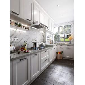 China Customized Walnut Modern Solid Wood Kitchen Cabinets For Apartments on sale