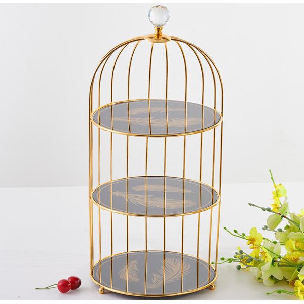 55.5cm Height Electroplating 3 Tier Wire Fruit Basket