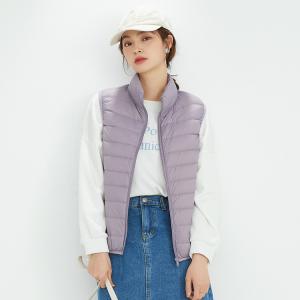 Wholesale Zipper Up Stand Collar Plus Size Premium 90% White Duck Down Vest