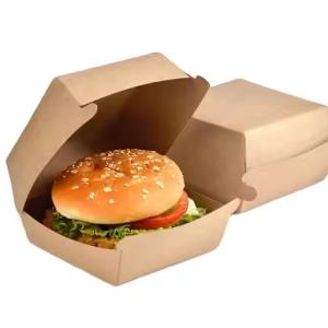 Custom CMYK Color Printing Hamburger Boxes with Logo Bulk Corrugated Disposable