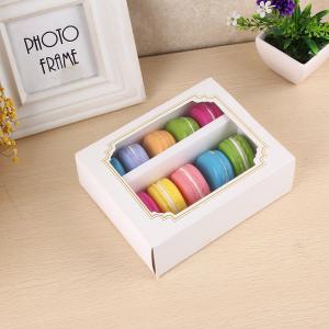 Personalised Macaron Food Packaging Box With Clear Window 15.7x12.8x5.8cm