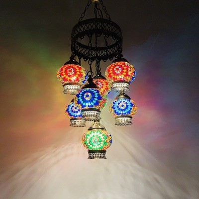 Original Turkish Complex Manual Craft Masac Glass Lamp(WH-DC-37)