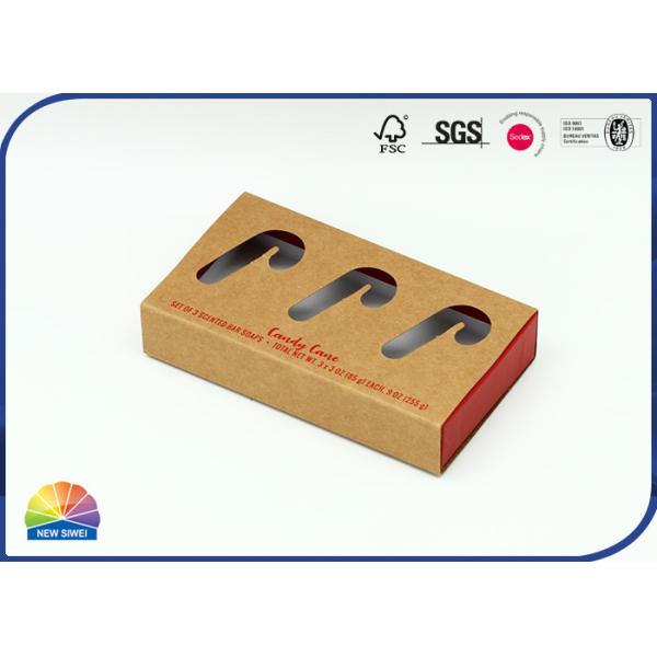 Quality Candy Cane Die Cut Window Drawer Kraft Paper Box Matte Varnishing wholesale