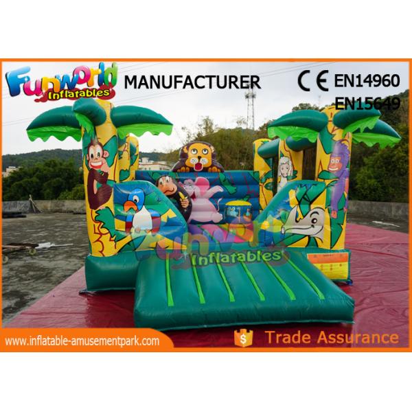 Quality Jungle Inflatable Air Jumping House Commercial Bouncy Castles Digital Printing wholesale