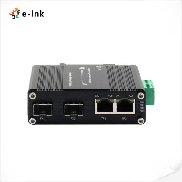 Quality Industrial Gigabit PoE Switch 2-Port 10/100/1000T 802.3at To 2-Port 100/1000Base-X SFP wholesale