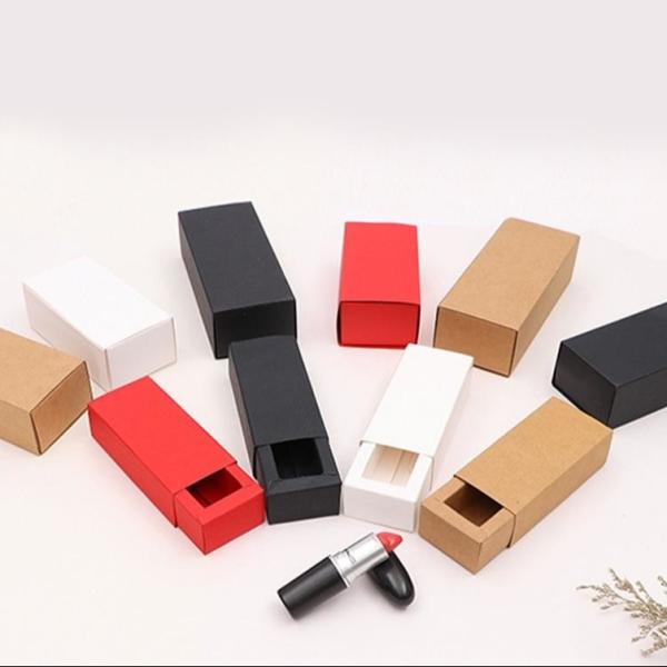 Quality Custom Printed Drawer Paper Boxes Cosmetic Delivery Box With Logo for Lipstick Lip Balm Mascara wholesale