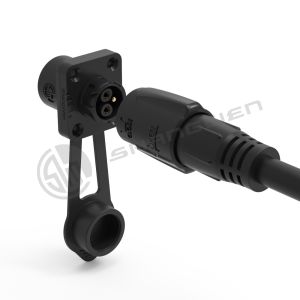 M19 Series Power Input Cable Push-pull Self-locking Black Connection Industrial