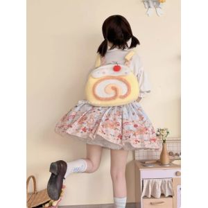 Original Swiss plush double-shoulder bag for girls - Lolita style handbag, cute