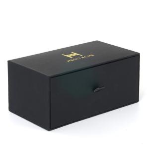Buy cheap Customized Black Paper Gift Box With Drawer Hard Rigid Cardboard Material from wholesalers