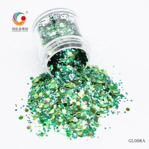 Christmas Crafts Polyester Rainbow Glitter Mix Polyester Hexagonal Bulk