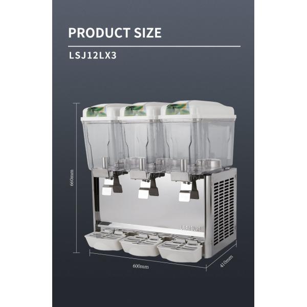 36l 3 Tank Juice Dispenser Stainless Steel Fruit Juice Cooler Machine Portable