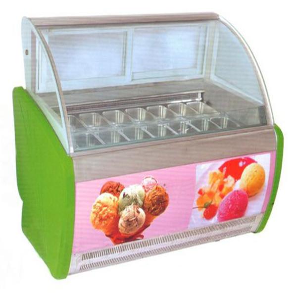 Supermarket 3 Layers Ice Cream Freezer Inner LED Glass Door Display Freezer