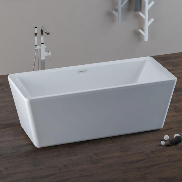 Quality Durable Acrylic Square Freestanding Bathtub 3D Model Larger Space wholesale