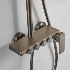 Bathroom Rainfall Shower Head System Wall Mount With Handheld Spray