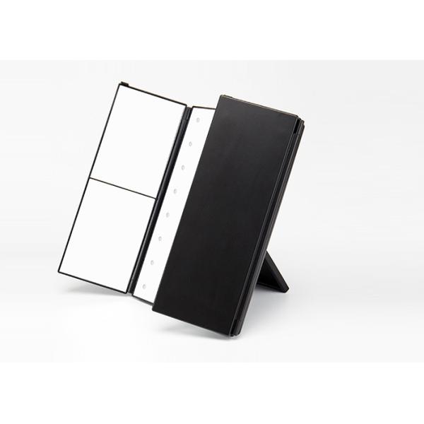 Portable LED Vanity Mirror / Tri Fold Desktop Lighted Mirror Magnification 1x/2x