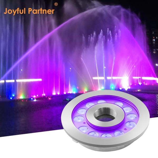 Outdoor DMX Control Stainless Steel IP68 RGB LED Underwater Fountain Lights 12