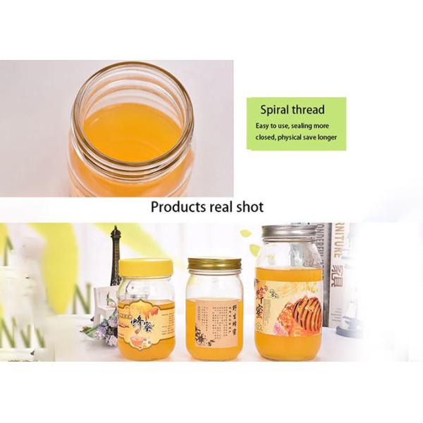 Recycled Ball Honey Jam Glass Jars Aluminum Lid Breathable Seal Customized Size