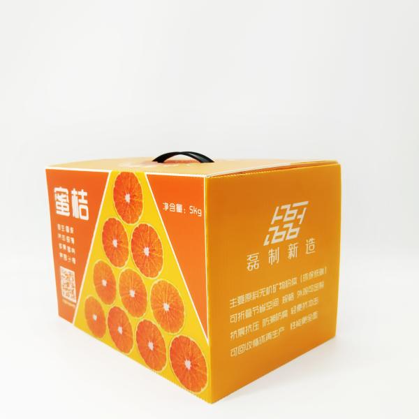 Quality Food Orange Flexo Packing Boxes With Handles Anti Collision wholesale