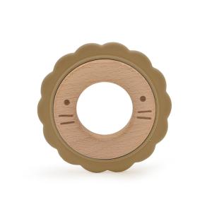 8cm BPA Free Wooden Teething Rattle LFGB For Babies