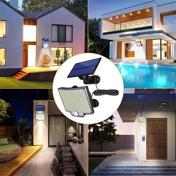 128 LED Solar Flood Light Motion Sensor Wall Mounted Sunlight Power IP65