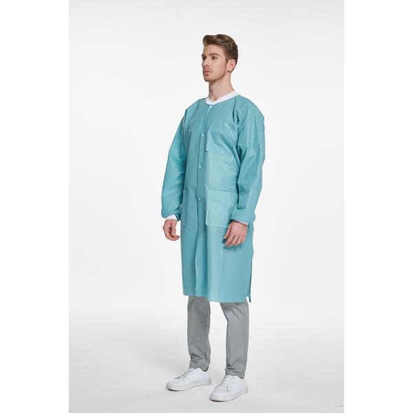 Non Woven Clothing Disposable Work Clothes Disposable Safety Lab Coat Jacket OEM and Sample Free 3 to 10 Days