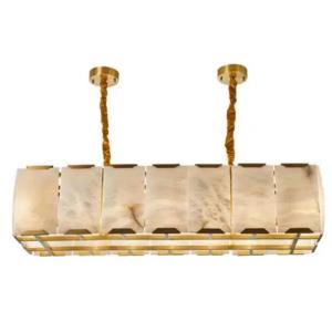 China Dimmable Alabaster Linear Chandelier 100V - 277V Modern Brass Linear Chandelier on sale