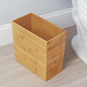 Rectangle Bamboo Laundry Wastebasket Basket Customized Sized 2cm Thickness